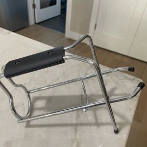 Sleek Black and Silver Metal Stand